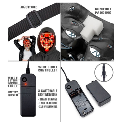 Halloween Masker Rood Met Licht van Widmann koop je bij Partywinkel