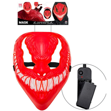 Halloween Masker Rood Monster Met Licht van Widmann koop je bij Partywinkel