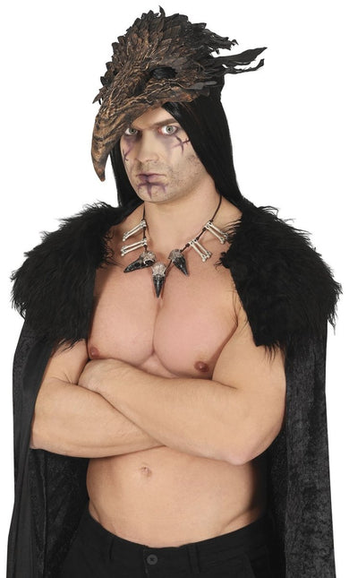 Halloween Masker Snavel Met Veren van Fiestas Guirca koop je bij Partywinkel