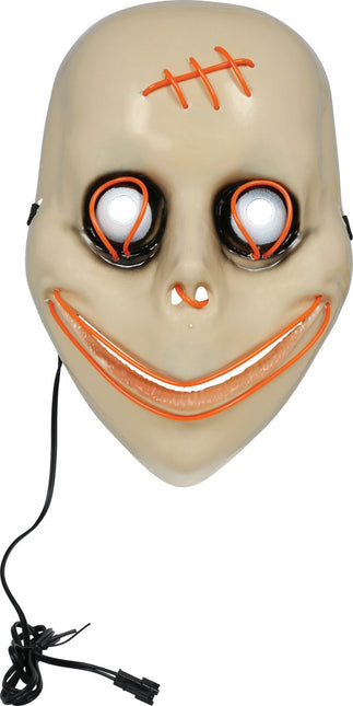 Halloween Masker Wit Momo Met Licht van Fiestas Guirca koop je bij Partywinkel