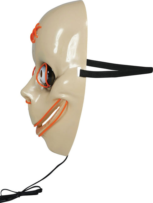Halloween Masker Wit Momo Met Licht van Fiestas Guirca koop je bij Partywinkel