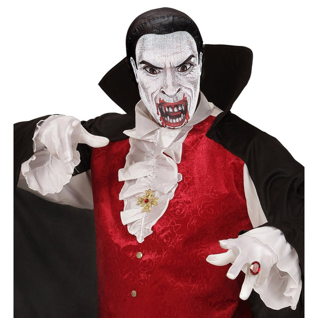 Halloween Masker Wit Vampier Stof van Widmann koop je bij Partywinkel