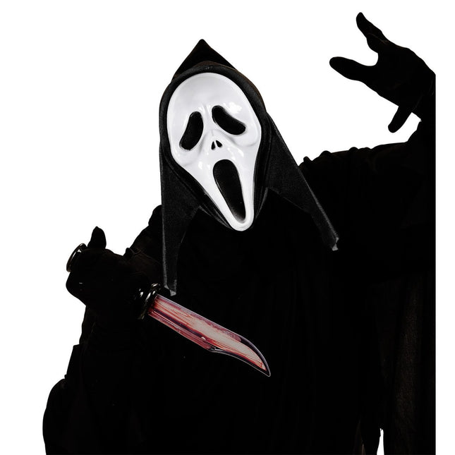 Halloween Masker Zwart Wit Spook van Widmann koop je bij Partywinkel