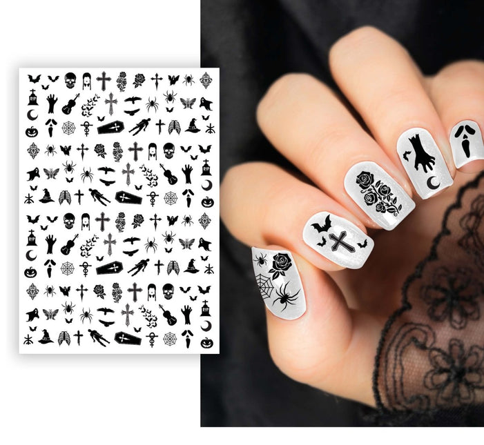 Halloween Nagelstickers Zwart van Fiestas Guirca koop je bij Partywinkel