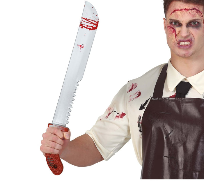 Halloween Nep Machete Met Zaag 60cm van Fiestas Guirca koop je bij Partywinkel