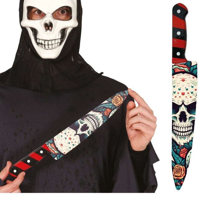 Halloween Nep Mes Schedel 37cm van Fiestas Guirca koop je bij Partywinkel