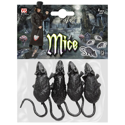 Halloween Nep Muis 9cm 4st van Widmann koop je bij Partywinkel
