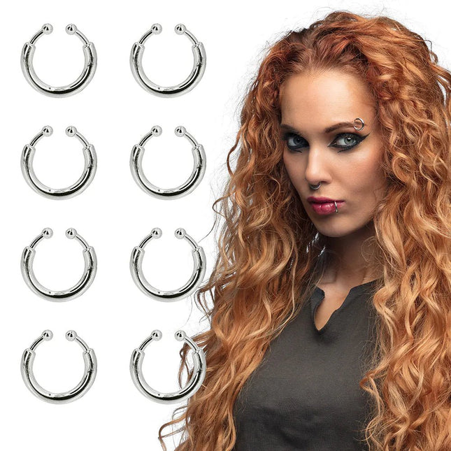 Halloween Nep Piercing Zilver 8st van Boland koop je bij Partywinkel