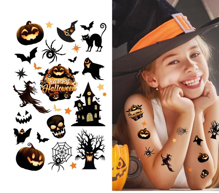 Halloween Nep Tattoos Zwart van Fiestas Guirca koop je bij Partywinkel