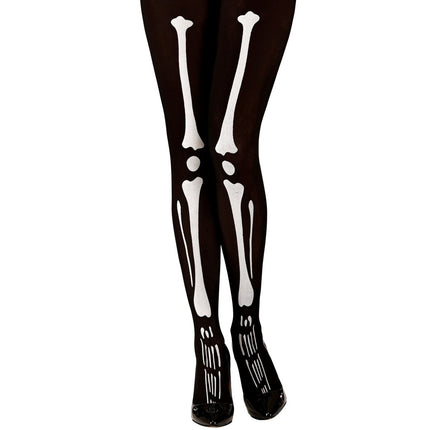 Halloween Panty Zwart Wit Skelet van Widmann koop je bij Partywinkel