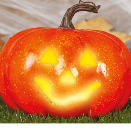 Halloween Pompoen met Licht 11cm van Fiestas Guirca koop je bij Partywinkel