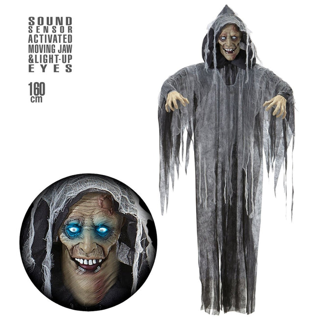 Halloween Pop Grijs Zombie Met Geluid, Licht En Beweging van Widmann koop je bij Partywinkel