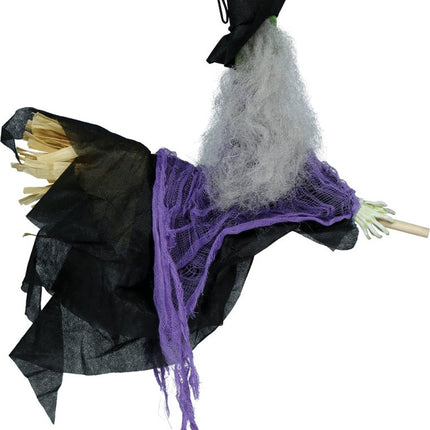 Halloween Pop Hangende Heks Met Bezem 44cm van Fiestas Guirca koop je bij Partywinkel