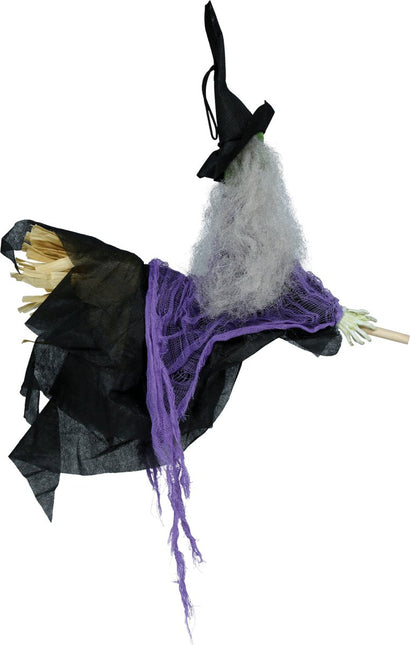 Halloween Pop Hangende Heks Met Bezem 44cm van Fiestas Guirca koop je bij Partywinkel