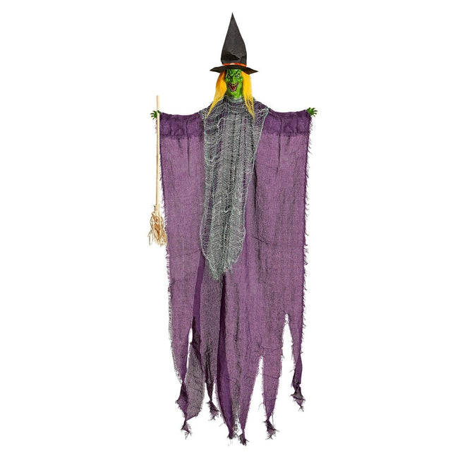 Halloween Pop Heks Met Bezem 1,38m van Widmann koop je bij Partywinkel