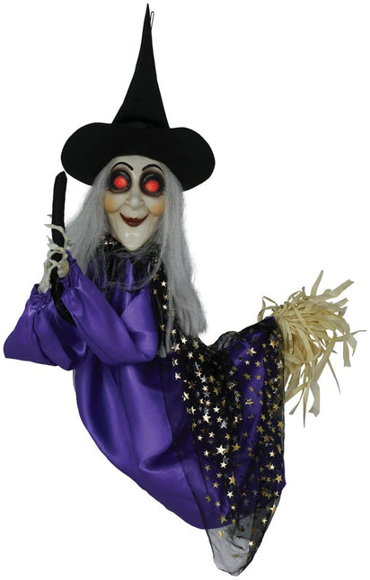 Halloween Pop Heks Met Licht, Geluid En Beweging 75cm van Fiestas Guirca koop je bij Partywinkel