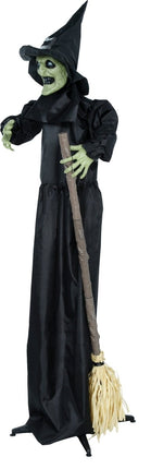 Halloween Pop Vogelverschrikkerheks Met Licht, Geluid En Beweging 1,85m van Fiestas Guirca koop je bij Partywinkel