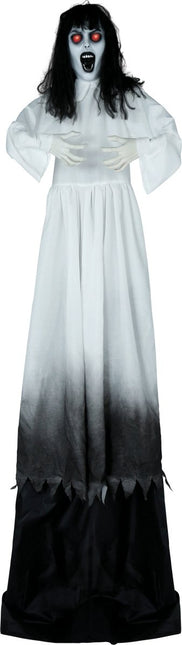 Halloween Pop Zombie Vrouw Met Licht, Geluid En Beweging 1,8m van Fiestas Guirca koop je bij Partywinkel