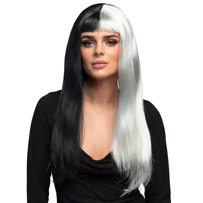Halloween Pruik Grijs Zwart van Boland koop je bij Partywinkel