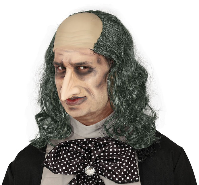 Halloween Pruik Kaal Met Lang Grijs Haar van Fiestas Guirca koop je bij Partywinkel