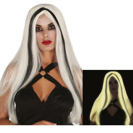 Halloween Pruik Lang Haar Glow In The Dark van Fiestas Guirca koop je bij Partywinkel