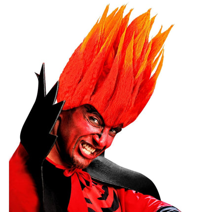 Halloween Pruik Oranje Diablo van Widmann koop je bij Partywinkel