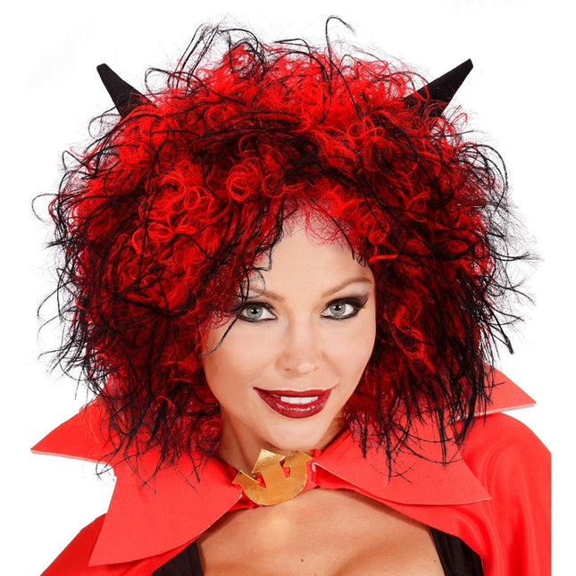 Halloween Pruik Rood Duivel Kort Haar van Widmann koop je bij Partywinkel