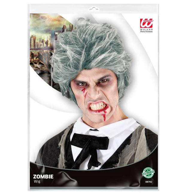Halloween Pruik Zilver Zombie van Widmann koop je bij Partywinkel