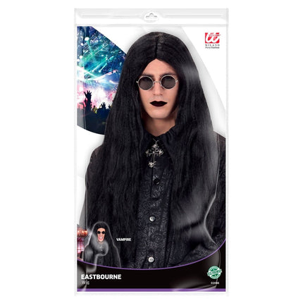 Halloween Pruik Zwart Lang Haar Vampier van Widmann koop je bij Partywinkel