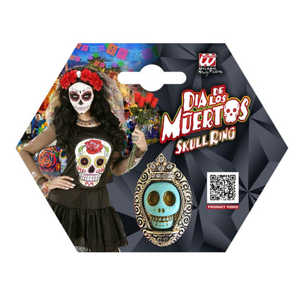 Halloween Ring Blauw Schedel van Widmann koop je bij Partywinkel