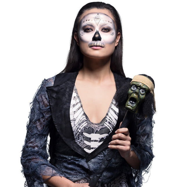 Halloween Scepter Voodoohoofd 52cm van Boland koop je bij Partywinkel
