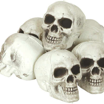 Halloween Schedel 8cm 6st van Fiestas Guirca koop je bij Partywinkel