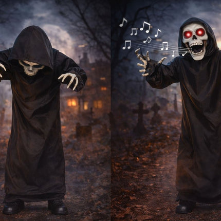Halloween Skelet Met Licht, Geluid En Beweging 1m van Fiestas Guirca koop je bij Partywinkel