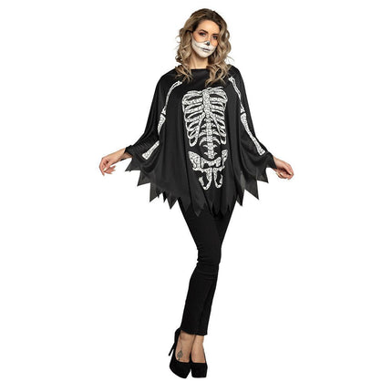 Halloween Skelet Poncho van Boland koop je bij Partywinkel