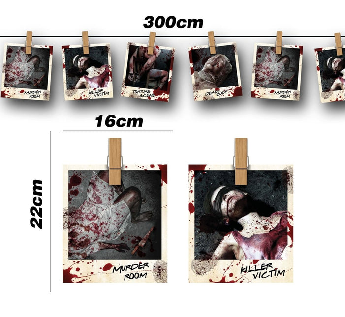 Halloween Slinger Misdaad Foto's 2,74m van Fiestas Guirca koop je bij Partywinkel