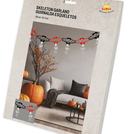 Halloween Slinger Skelet Onderhangers 2m van Fiestas Guirca koop je bij Partywinkel