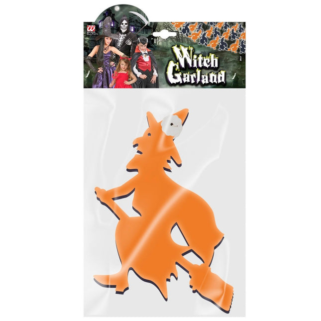 Halloween Slinger Zwart Oranje Heks 3m van Widmann koop je bij Partywinkel