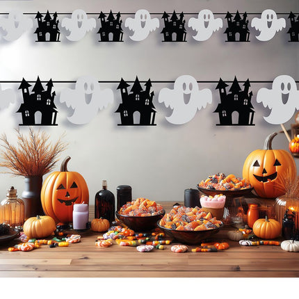 Halloween Slinger Zwart Wit 3m van Fiestas Guirca koop je bij Partywinkel