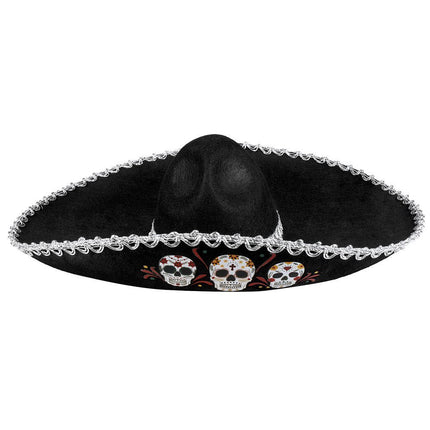 Halloween Sombrero Doodshoofden 56cm van Boland koop je bij Partywinkel