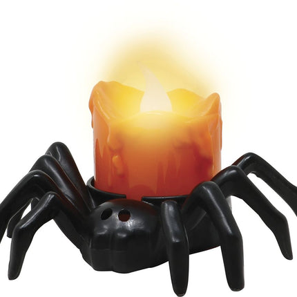 Halloween Tafeldecoratie Spin Met Kaars 6cm van Fiestas Guirca koop je bij Partywinkel