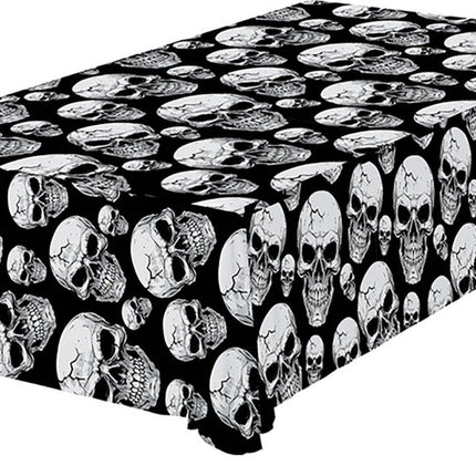 Halloween Tafelkleed Doodshoofden 2,74m van Fiestas Guirca koop je bij Partywinkel