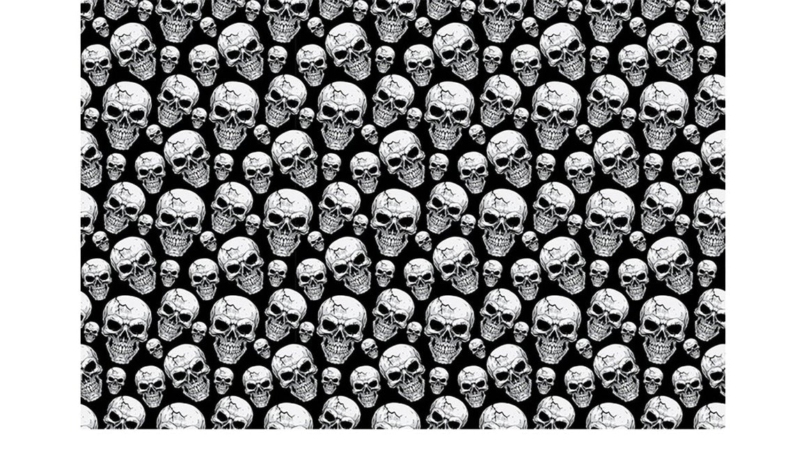 Halloween Tafelkleed Doodshoofden 2,74m van Fiestas Guirca koop je bij Partywinkel