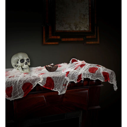 Halloween Tafelkleed Gaas Met Bloed 1,8m van Widmann koop je bij Partywinkel