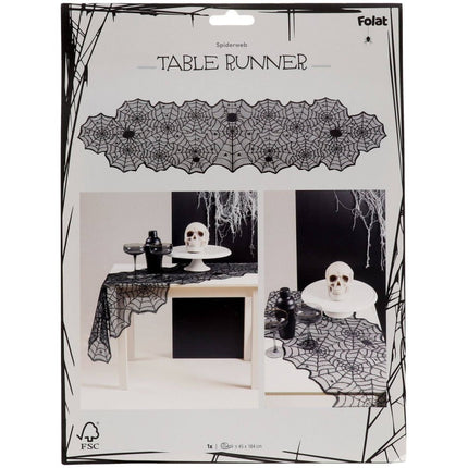 Halloween Tafelloper Spinnenwebben 1,85cm van Folat koop je bij Partywinkel