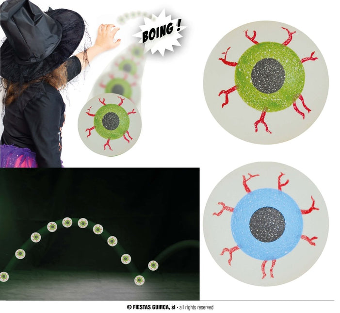 Halloween Uitdeelcadeautjes Oog Stuiterbal 5st van Fiestas Guirca koop je bij Partywinkel