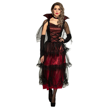 Halloween Vampier Kostuum Dames Rood van Boland koop je bij Partywinkel