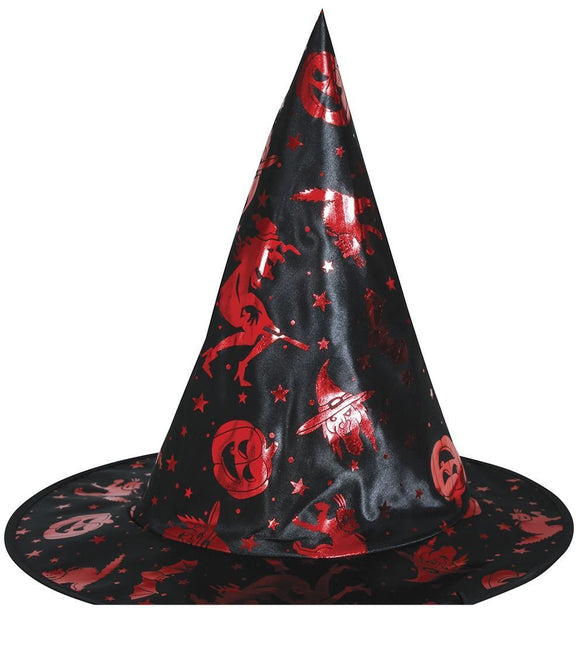 Halloween Verkleedset Zwart Rood Meisje Heks 2 delig van Fiestas Guirca koop je bij Partywinkel