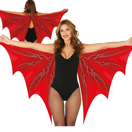 Halloween Vleugels Rood 1,7m van Fiestas Guirca koop je bij Partywinkel