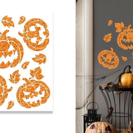 Halloween Muursticker Pompoenen 11 delig van Fiestas Guirca koop je bij Partywinkel