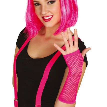 Handschoen Visnet Neon Fuschia van Fiestas Guirca koop je bij Partywinkel